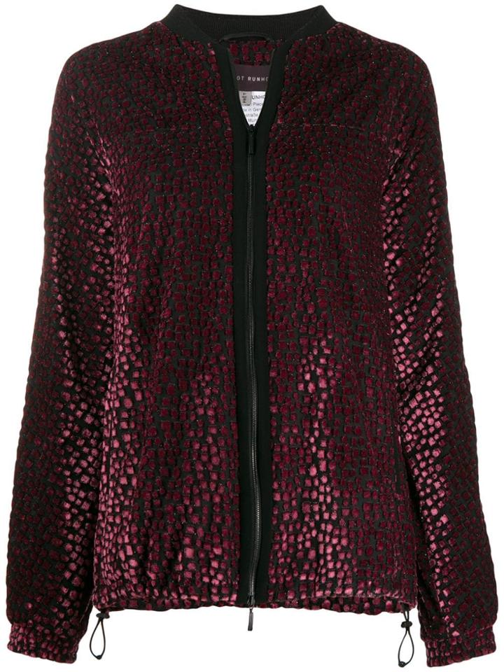 Talbot Runhof Embellished Bomber Jacket - Pink
