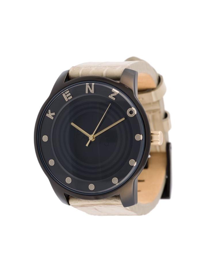 Kenzo 7 Point Watch, Adult Unisex, Nude/neutrals, Stainless Steel/leather