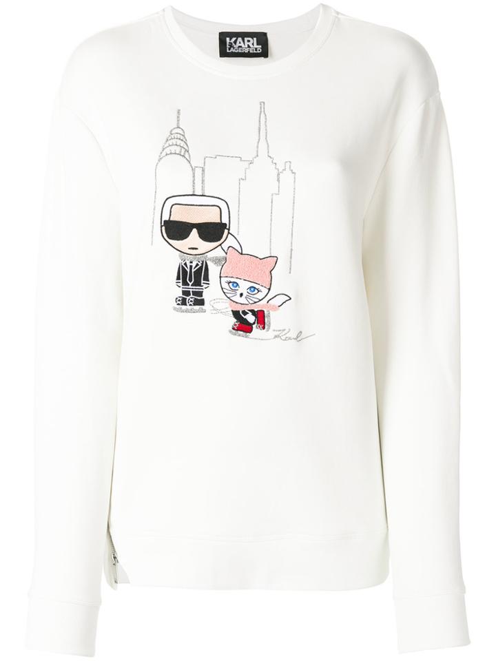 Karl Lagerfeld Karl & Choupette Skating Sweatshirt - White