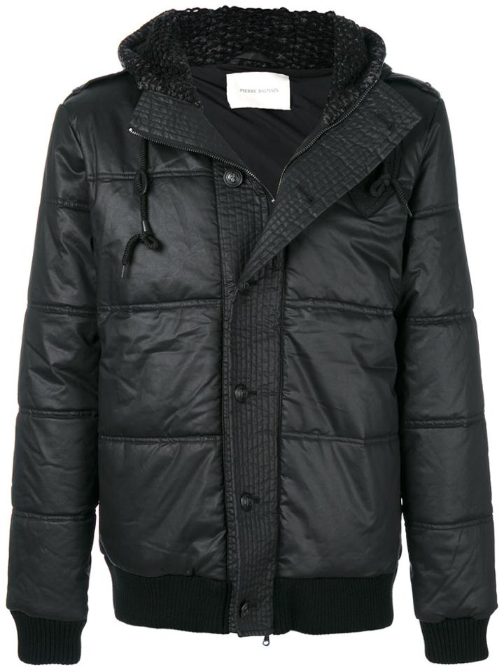 Pierre Balmain Hooded Puffer Jacket - Black