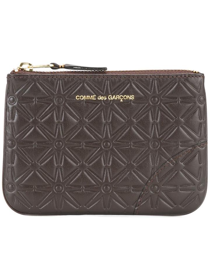 Comme Des Garçons Wallet 'classic Embossed A' Pouch - Brown