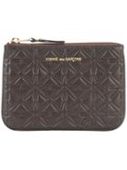 Comme Des Garçons Wallet 'classic Embossed A' Pouch - Brown