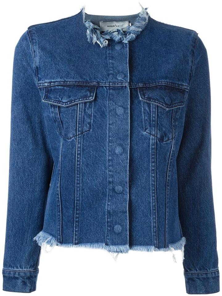 Marques'almeida Raw-edge Denim Jacket, Women's, Size: Medium, Blue, Cotton