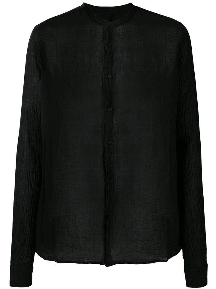 Poème Bohémien - Mandarin Neck Shirt - Men - Cotton - 52, Black, Cotton