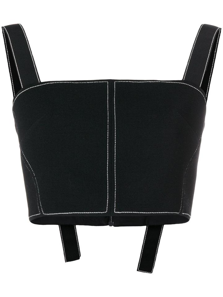 David Koma Cropped Knitted Top - Black