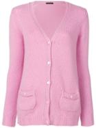 Incentive! Cashmere V-neck Cardigan - Pink & Purple