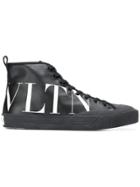 Valentino Side Printed Logo Sneakers - Black