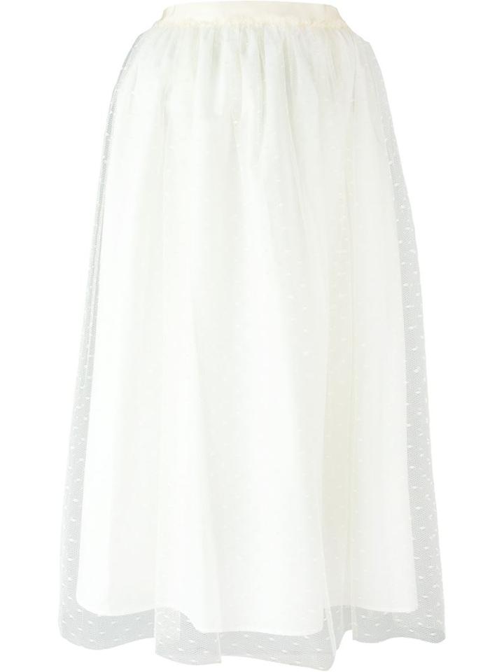Red Valentino Point D Espirit Tulle Skirt, Women's, Size: 38, Nude/neutrals, Cotton/viscose/polyester