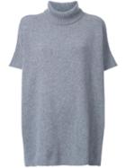 Ermanno Scervino Turtleneck Shortsleeved Jumper, Women's, Size: Medium, Grey, Cashmere