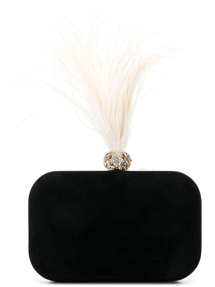 Jimmy Choo Cloud Ostrich Feather Clutch - Black