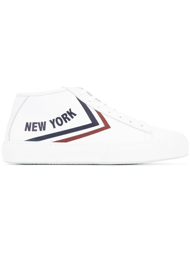 Joshua Sanders New York Print Sneakers - White