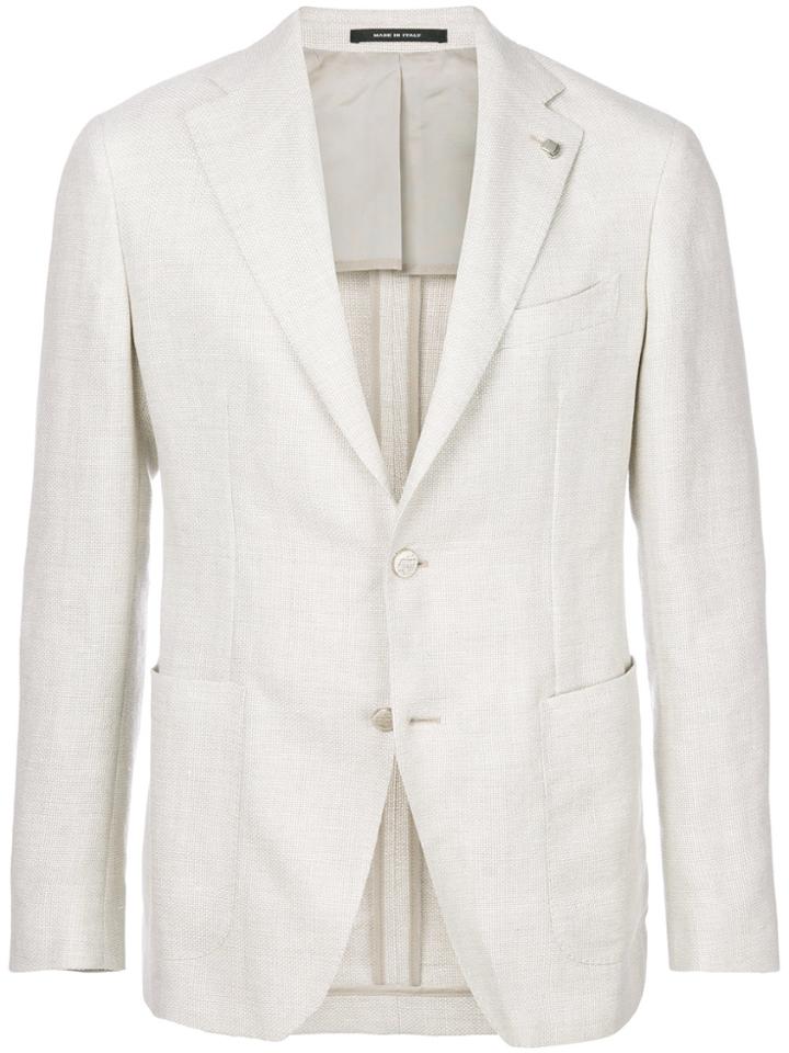 Tagliatore Knitted Single Breasted Blazer - Nude & Neutrals
