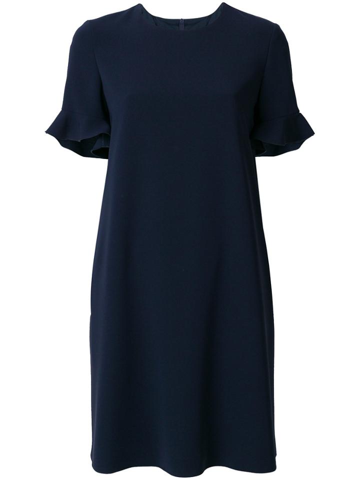 Max Mara Studio Ruffled Sleeve Dress - Blue