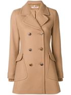 Twin-set Double Breasted Short Coat - Brown