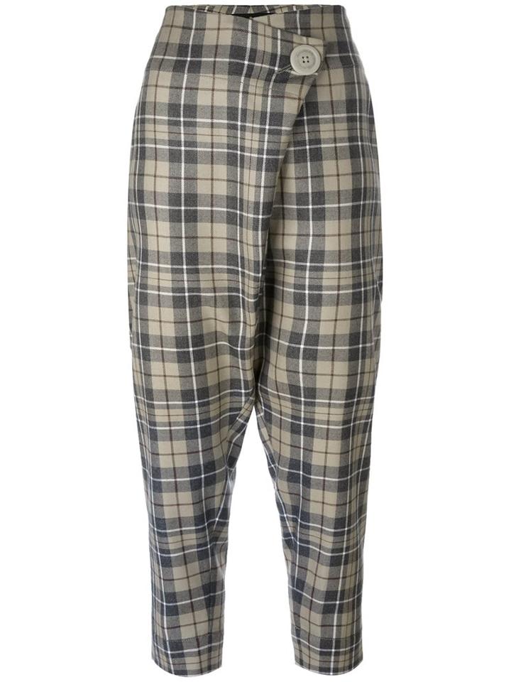 Vivienne Westwood Anglomania Checked Cropped Trousers, Women's, Size: 40, Cotton/polyester/virgin Wool