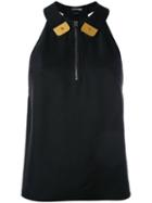 Tom Ford - Metal Detail Blouse - Women - Silk/acetate/viscose - 40, Black, Silk/acetate/viscose