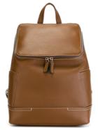 Salvatore Ferragamo Zipped Up Backpack, Brown, Calf Leather