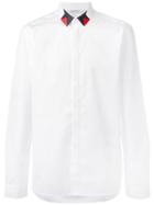 Neil Barrett Geometric Detail Collar Shirt, Men's, Size: 38, White, Cotton