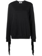 Msgm Fringe Detail Sweatshirt - Black