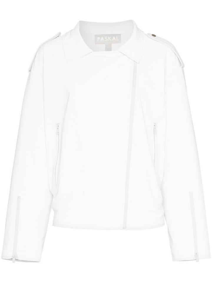 Paskal Reflective Faux Leather Jacket - White