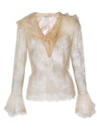 Philosophy Di Lorenzo Serafini - Lace Sheer Blouse - Women - Polyamide - 42, Nude/neutrals, Polyamide