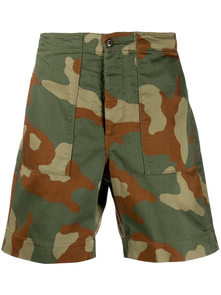 Bellerose Camouflage Print Shorts - Green