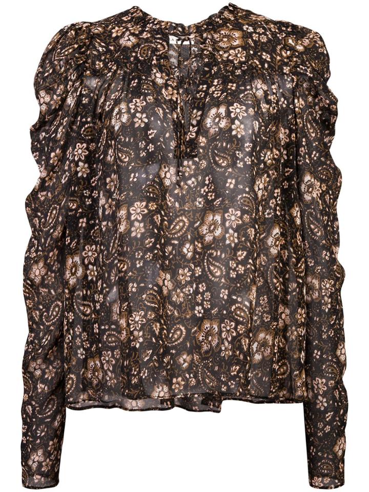 Ulla Johnson Floral Print Blouse - Black