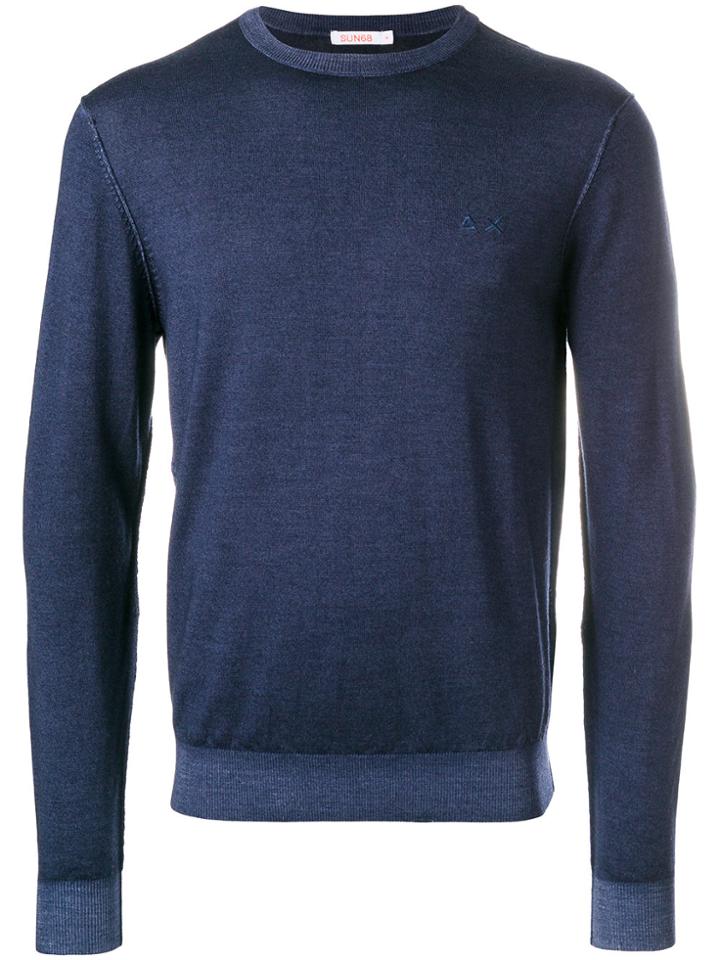 Sun 68 Crew Neck Jumper - Blue