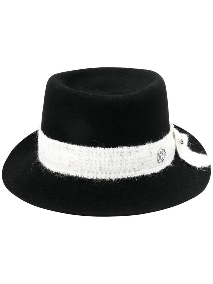 Maison Michel Logo-plaque Fedora Hat - Black
