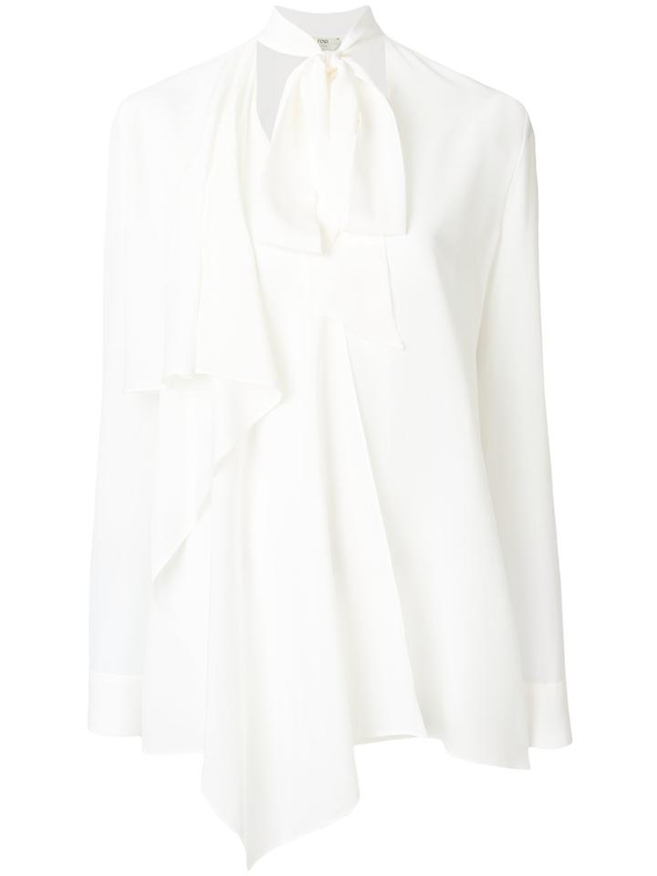 Fendi Faux-pearl Embellished Blouse - White