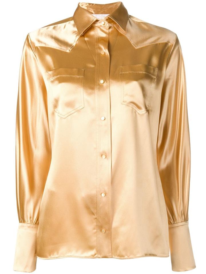 Chloé Metallic Western Shirt - Gold
