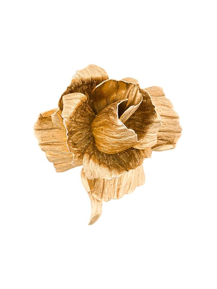Christian Dior Vintage Rose Brooch. - Metallic