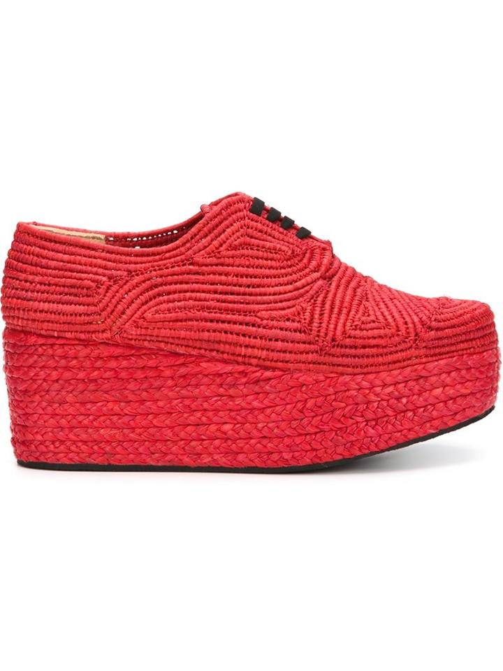 Robert Clergerie Raffia Wedge Shoes