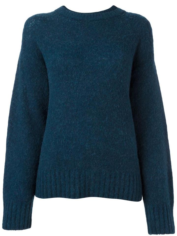 T By Alexander Wang Chunky Knit Jumper, Women's, Size: Medium, Blue, Nylon/spandex/elastane/wool/alpaca