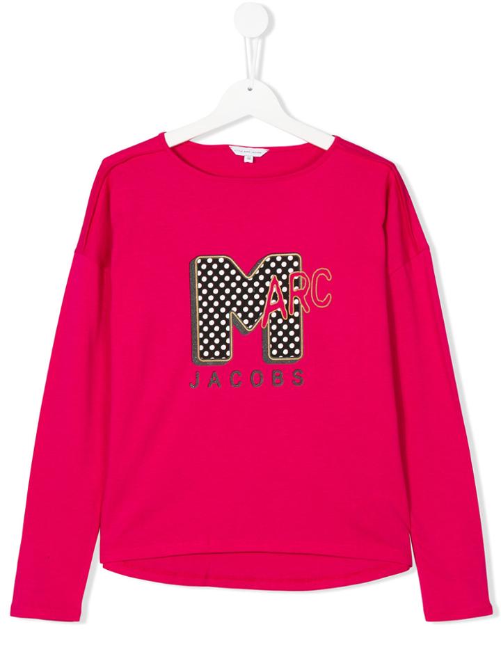 Little Marc Jacobs Teen Long Sleeve Printed T-shirt - Pink & Purple