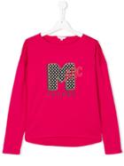 Little Marc Jacobs Teen Long Sleeve Printed T-shirt - Pink & Purple