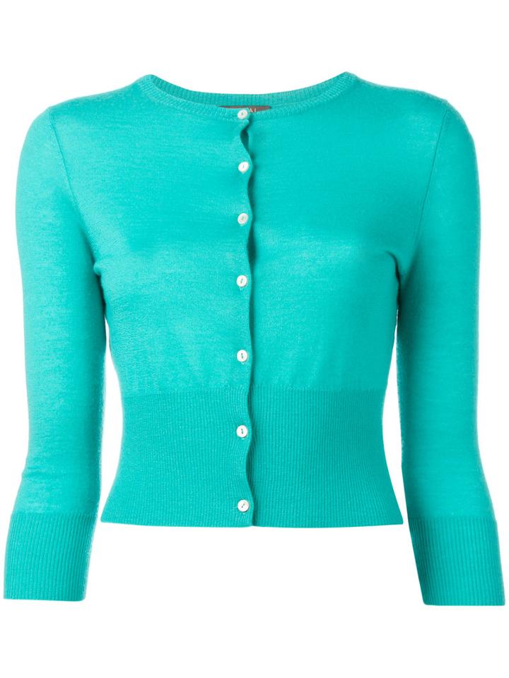 N.peal Button Up Cardigan, Women's, Size: Large, Green, Cashmere