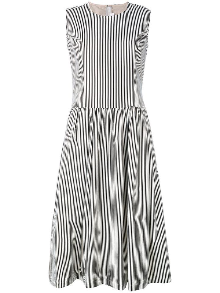 Comme Des Garçons Comme Des Garçons - Striped Full Skirted Dress - Women - Cotton - S, Black, Cotton