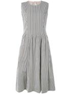 Comme Des Garçons Comme Des Garçons - Striped Full Skirted Dress - Women - Cotton - S, Black, Cotton