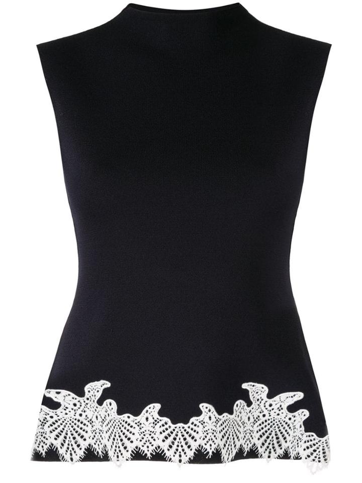 Comme Moi Laced Hem Top - Blue