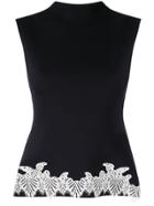 Comme Moi Laced Hem Top - Blue