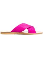 Solange Crossover Strap Sandals - Pink & Purple