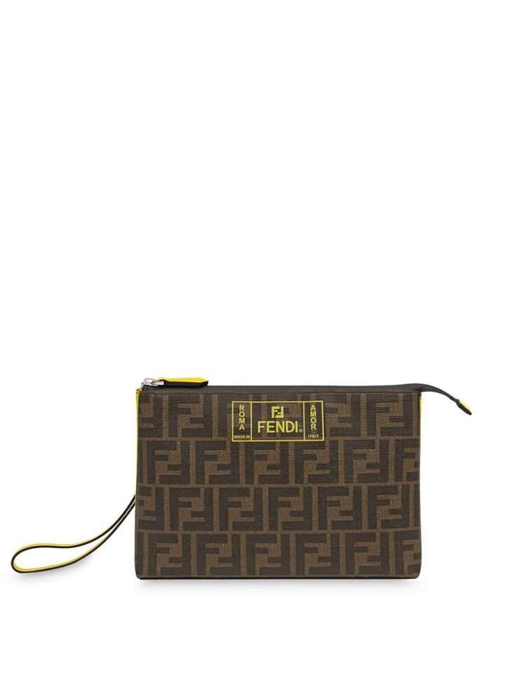 Fendi Medium Ff Pouch - Brown