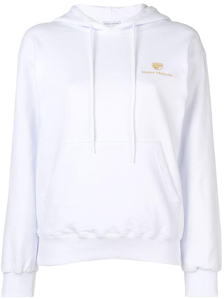 Chiara Ferragni Logo Print Hoodie - White
