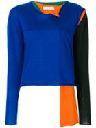 Jw Anderson Asymmetrical Colour-block Sweater - Blue