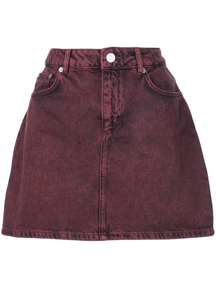 Ganni Short Denim Skirt - Red