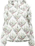 Giambattista Valli Floral Print Hooded Jacket, Women's, Size: 40, White, Polyester