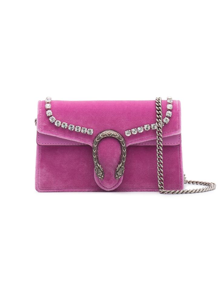 Gucci Dionysus Mini Velvet Cross Body Bag - Pink & Purple
