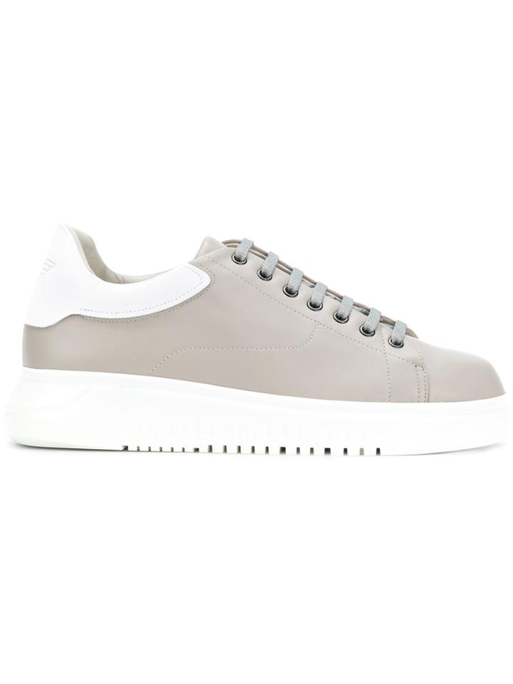 Emporio Armani Platform Lace-up Sneakers - Grey