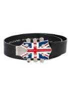 John Galliano Kids - Flag Buckle Belt - Kids - Leather - 66 Cm, Black
